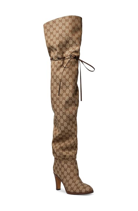 gucci lisa gg canvas knee boots|Gucci: Beige GG Lisa Over.